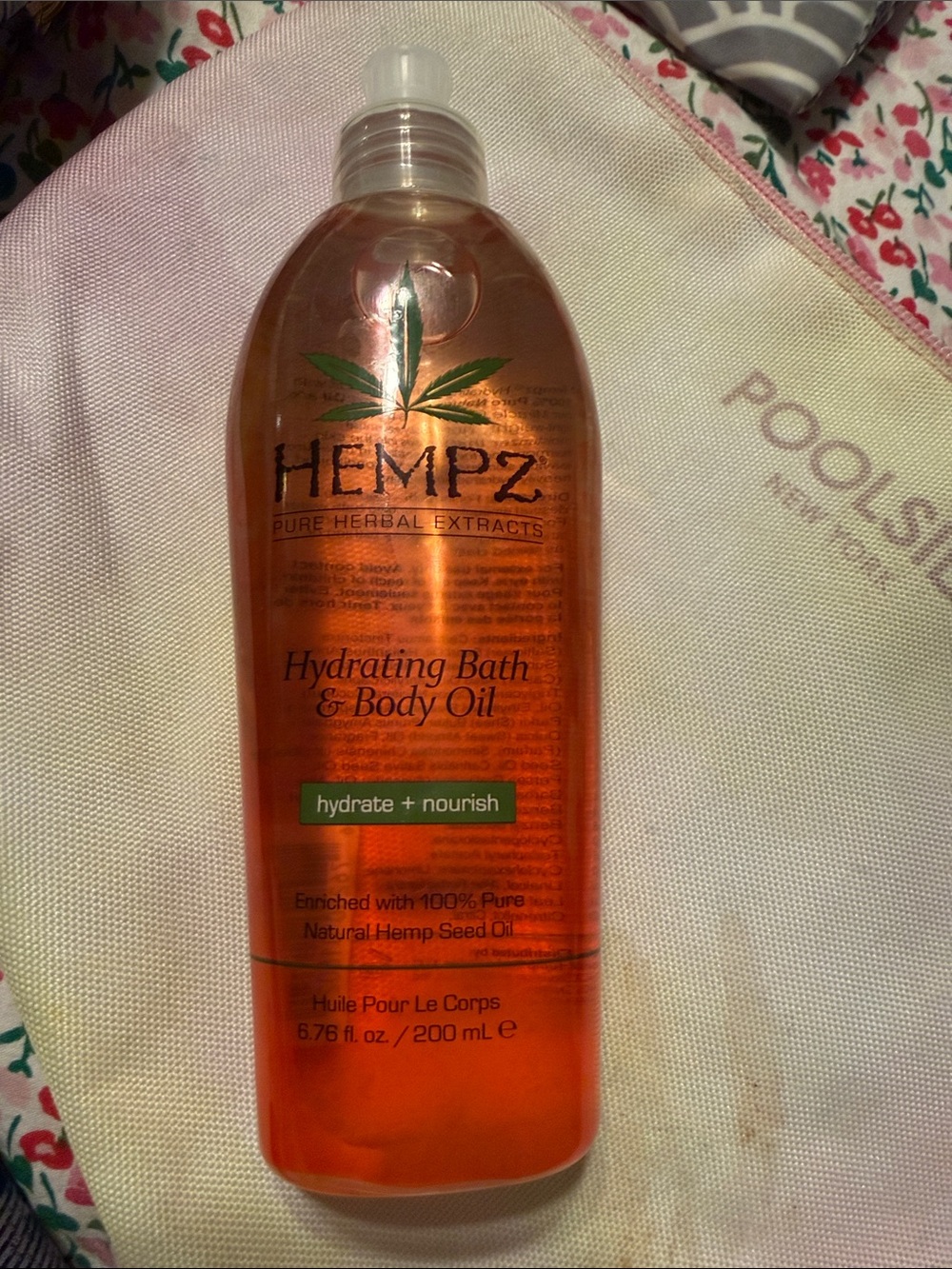 Hempz Hydrating Bath & Body Oil - new 6.76 ounces